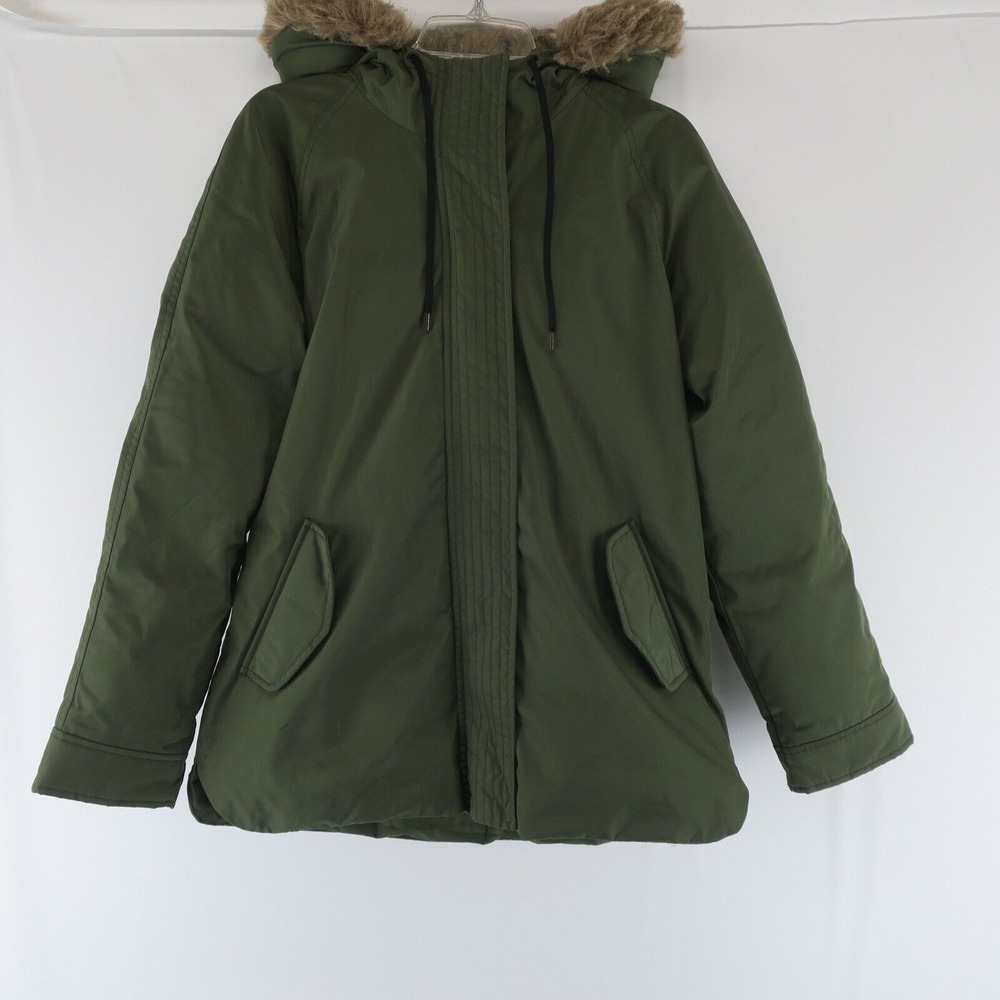 Old Navy Hooded Full Zip Snap Button Parka Coat Women's M‎ Green